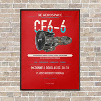 Thumbnail for CF6-6 vertical canvas print - framed - red background