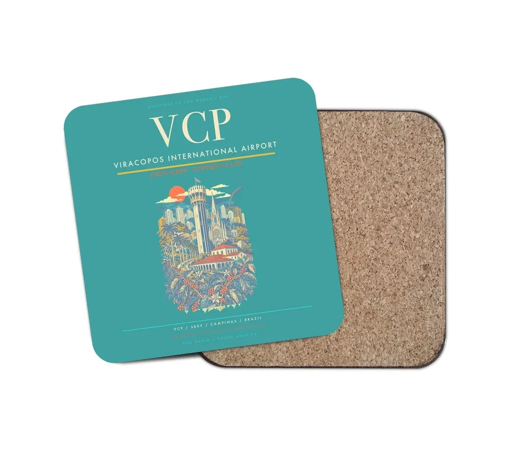 Viracopos International Airport VCP Coaster 1-Piece - Turquoise