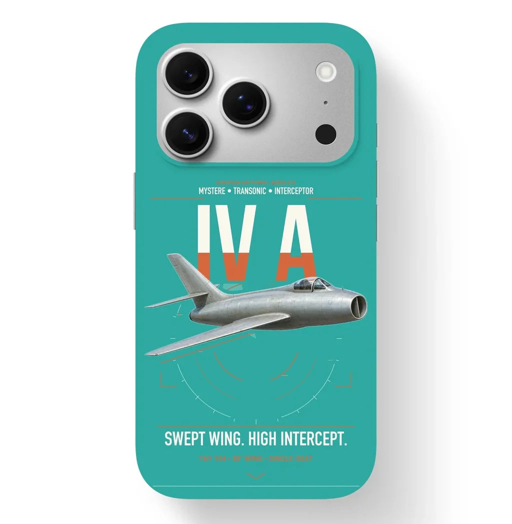Dassault Mystère IV A design on turquoise magsafe iphone case, for iPhone 17 Pro
