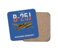 Thumbnail for B-25J Mitchell design on blue 1 piece coaster