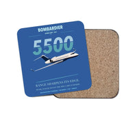 Thumbnail for Bombardier Global 5500 design on blue 1 piece coaster