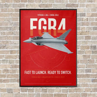 Thumbnail for Eurofighter Typhoon FGR4 vertical canvas print - framed - red background