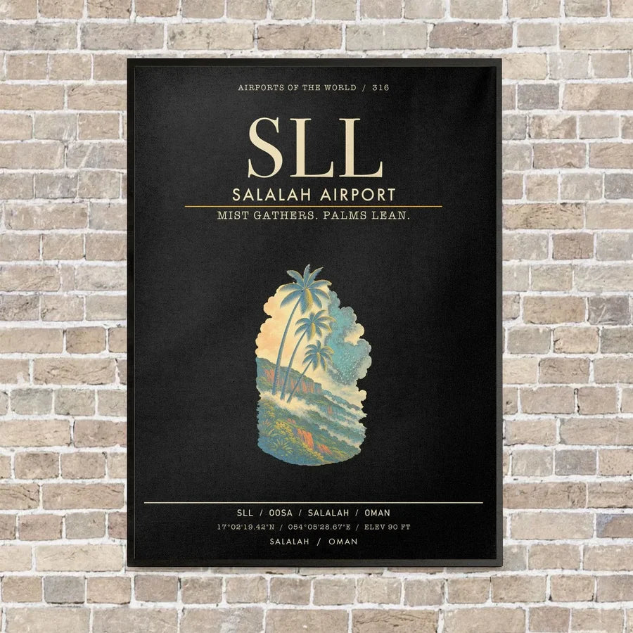 Salalah Airport SLL - Canvas Framed - Black
