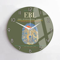 Thumbnail for Erbil International Airport (EBL) design on green army no frame wall clock