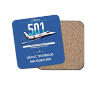 Thumbnail for Cessna 501 Citation I SP design on blue 1 piece coaster