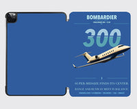 Thumbnail for Bombardier Challenger 300 design on blue ipad tablet case