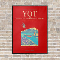 Thumbnail for Thunder Bay International Airport YQT vertical canvas print - framed - red background