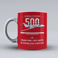 Thumbnail for Cessna Citation 500 - Citation I design on red ceramic mug, double-side print