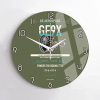 Thumbnail for GE9X design on green army no frame wall clock