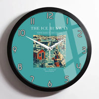 Thumbnail for VINTAGE G4041 - The Ice Runway - Designed Wall Clocks design on turquoise framed