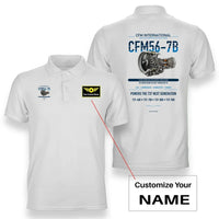 Thumbnail for CFM56-7B design on white polo with custom name badge