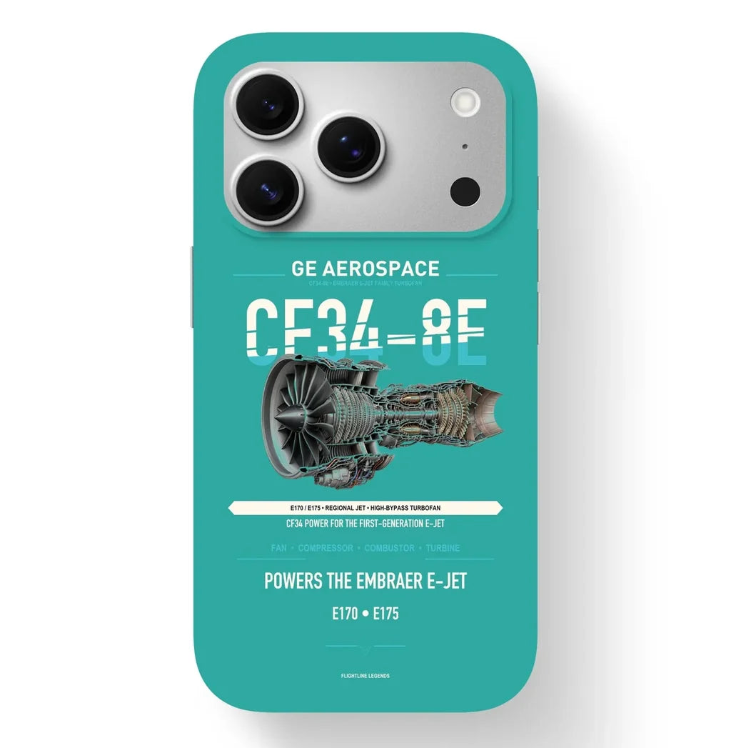 CF34-8E Case design on turquoise iphone case