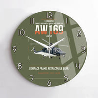 Thumbnail for Leonardo AW169 design on green army no frame wall clock