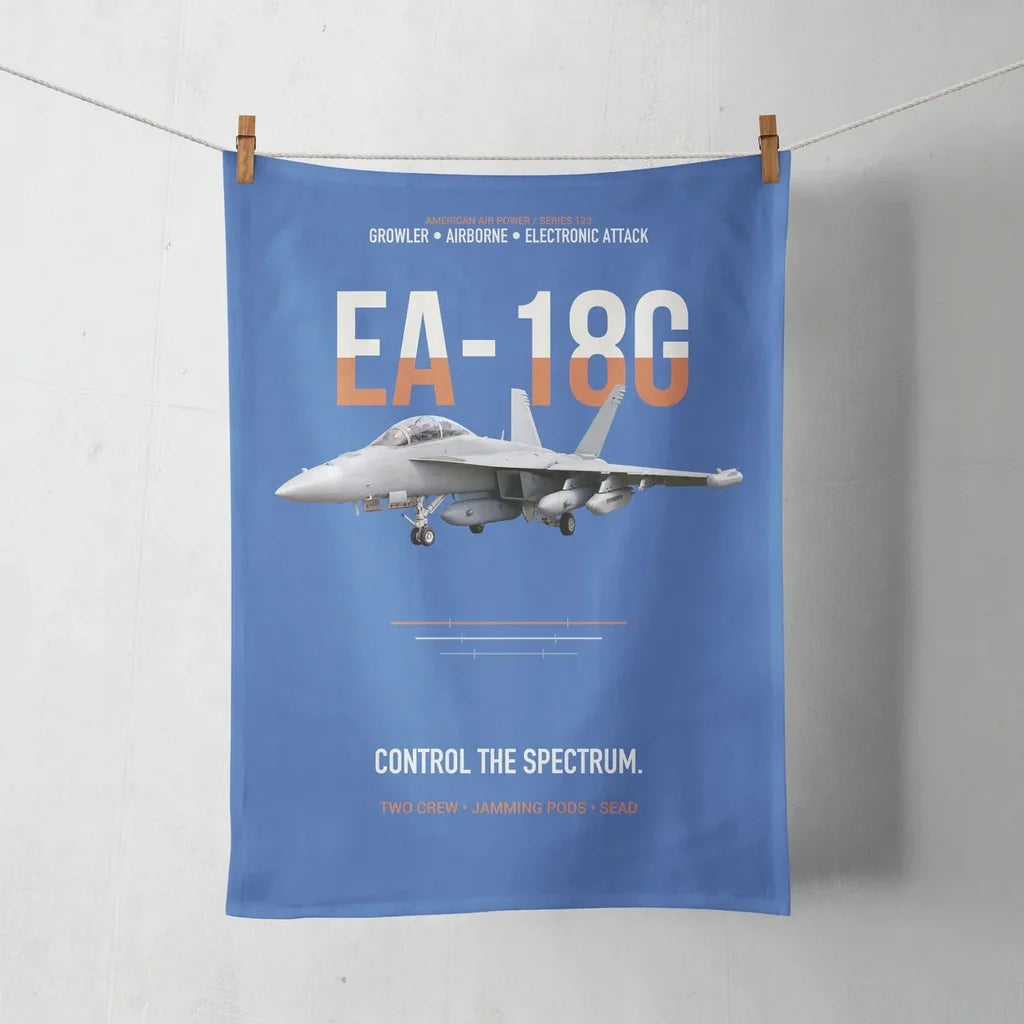 EA-18G Growler Control The Spectrum design on blue towel