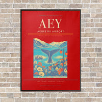 Thumbnail for Akureyri Airport AEY - Canvas Framed - Red