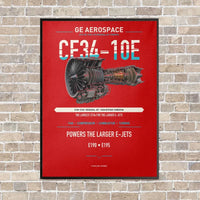 Thumbnail for CF34-10E vertical canvas print - framed - red background