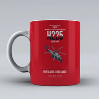Thumbnail for Airbus H225 design on red ceramic mug, double-side print