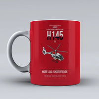 Thumbnail for Airbus H145 D3 design on red ceramic mug, double-side print