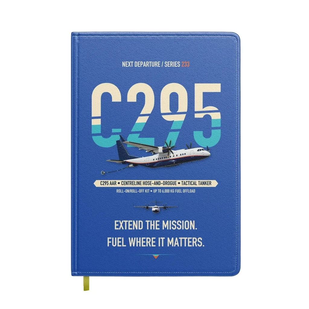 Airbus C295 Air-to-Air Refuelling design on blue notebook