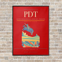 Thumbnail for Eastern Oregon Regional Airport PDT — Pendleton vertical canvas print - framed - red background