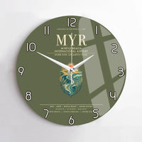 Thumbnail for Myrtle Beach International Airport (MYR) design on green army no frame wall clock