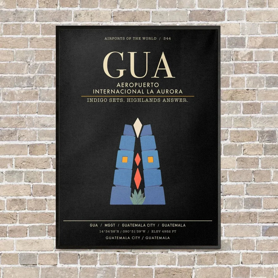 Aeropuerto Internacional La Aurora GUA - Canvas Framed - Black