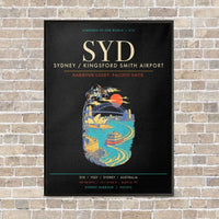 Thumbnail for Sydney Kingsford Smith Airport SYD - Canvas Framed - Black