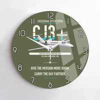 Thumbnail for Cessna Citation CJ3+ design on green army no frame wall clock