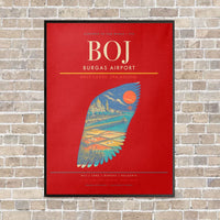 Thumbnail for Burgas Airport BOJ - Canvas Framed - Red
