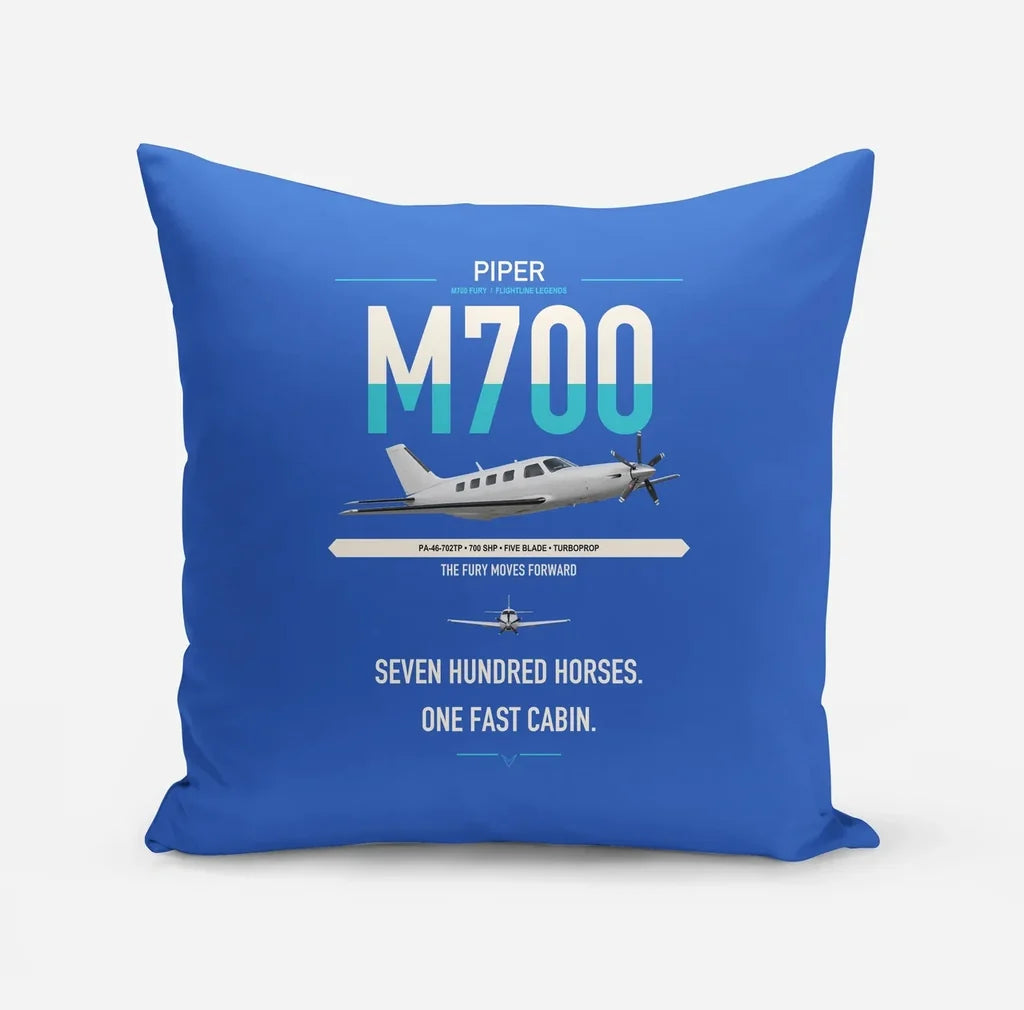 Piper M700 Fury design on blue pillow
