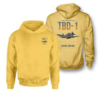 Thumbnail for TBD-1 Devastator design on yellow double-side hoodie, double-side print
