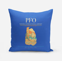 Thumbnail for Paphos International Airport (PFO) design on blue pillow