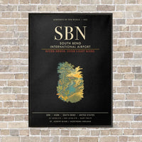 Thumbnail for South Bend International Airport SBN - Canvas Framed - Black