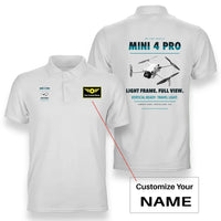 Thumbnail for DJI Mini 4 Pro design on white polo with custom name badge