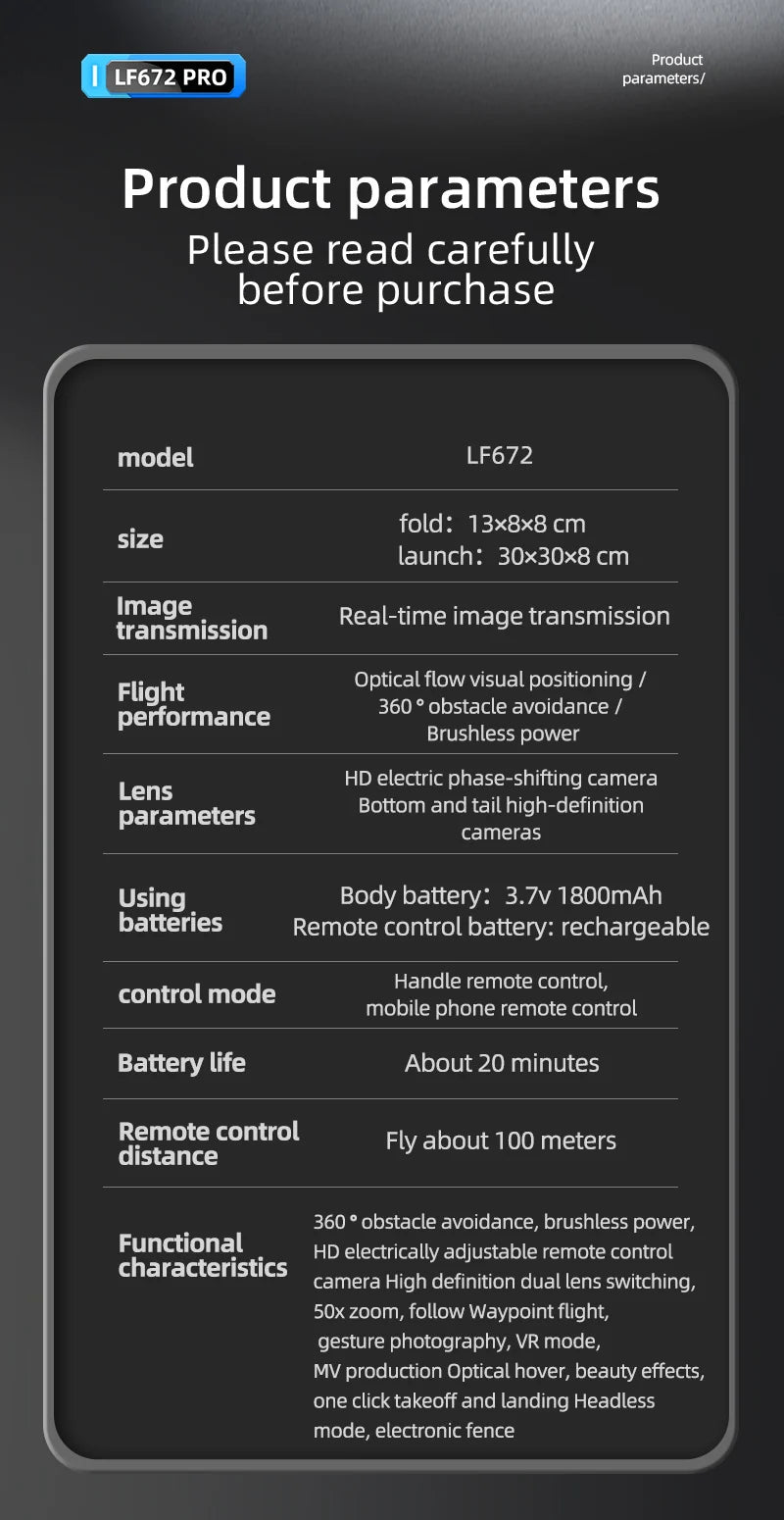 LF672 Brushless Drone: 4K Dual Camera, Optical Flow & Screen-Controlled Aerial Quadcopter - view 16