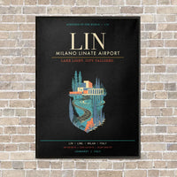 Thumbnail for Milano Linate Airport LIN - Canvas Framed - Black