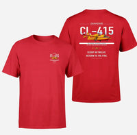 Thumbnail for Canadair CL-415 design on red t-shirt, double-side print
