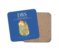 Thumbnail for Dresden Airport (DRS) design on blue 1 piece coaster