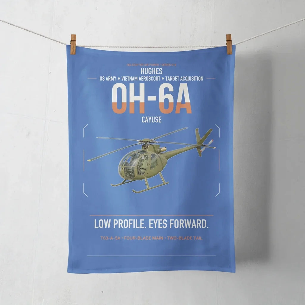 Hughes OH-6A Cayuse design on blue towel