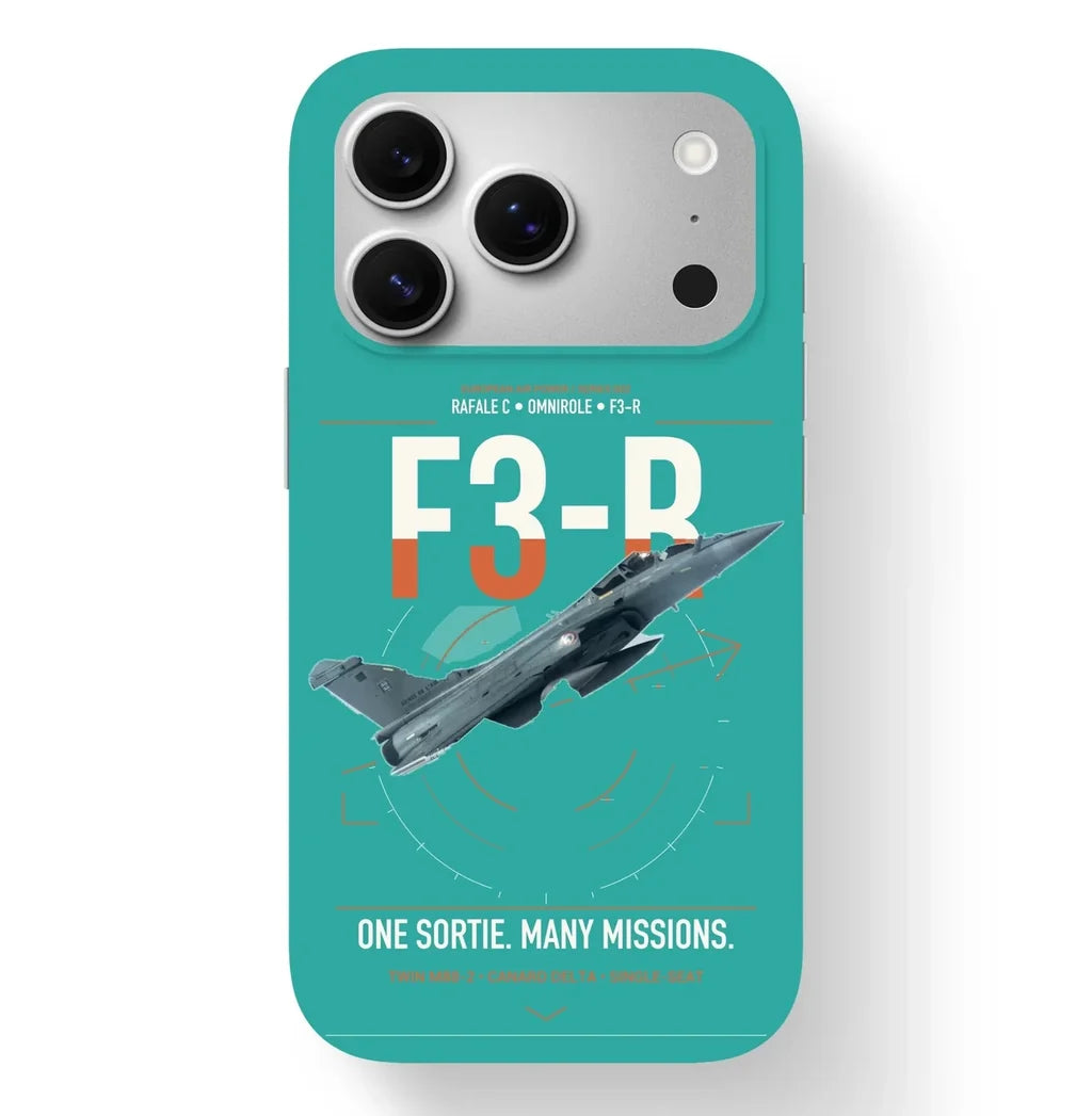 Dassault Rafale C — F3-R standard design on turquoise magsafe iphone case, for iPhone 17 Pro