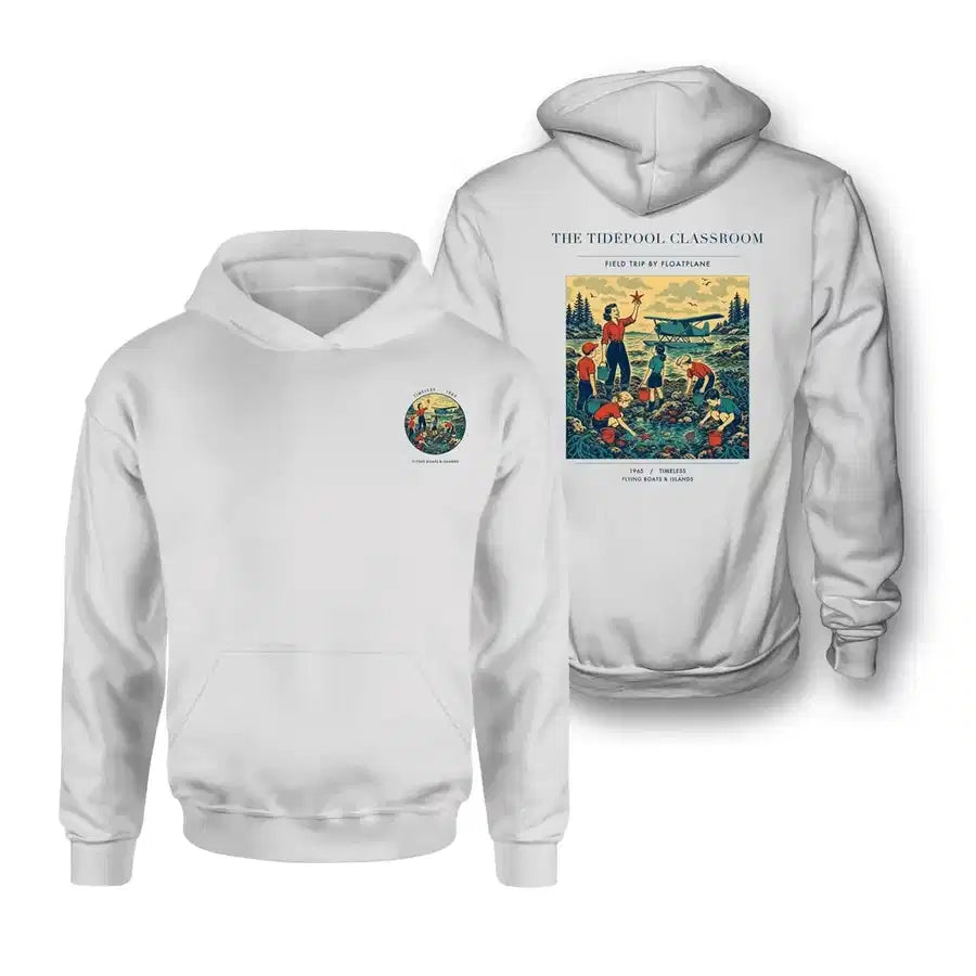 VINTAGE G4366 - The Tidepool Classroom - Double-Side Hoodie design on white double side