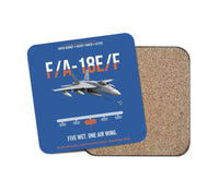 Thumbnail for F A-18E F Buddy Tanker design on blue 1 piece coaster