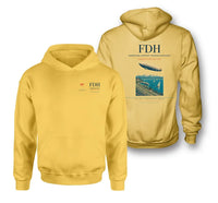 Thumbnail for Bodensee-Airport Friedrichshafen (FDH) design on yellow double-side hoodie