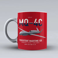 Thumbnail for MQ-4C Triton IFC-4 design on red ceramic mug, double-side print