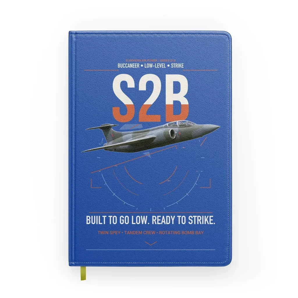 Blackburn Buccaneer S2B design on blue notebook