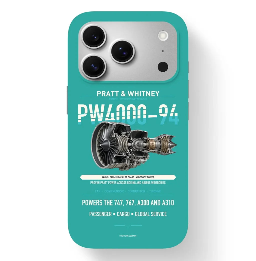 PW4000-94 Case design on turquoise iphone case