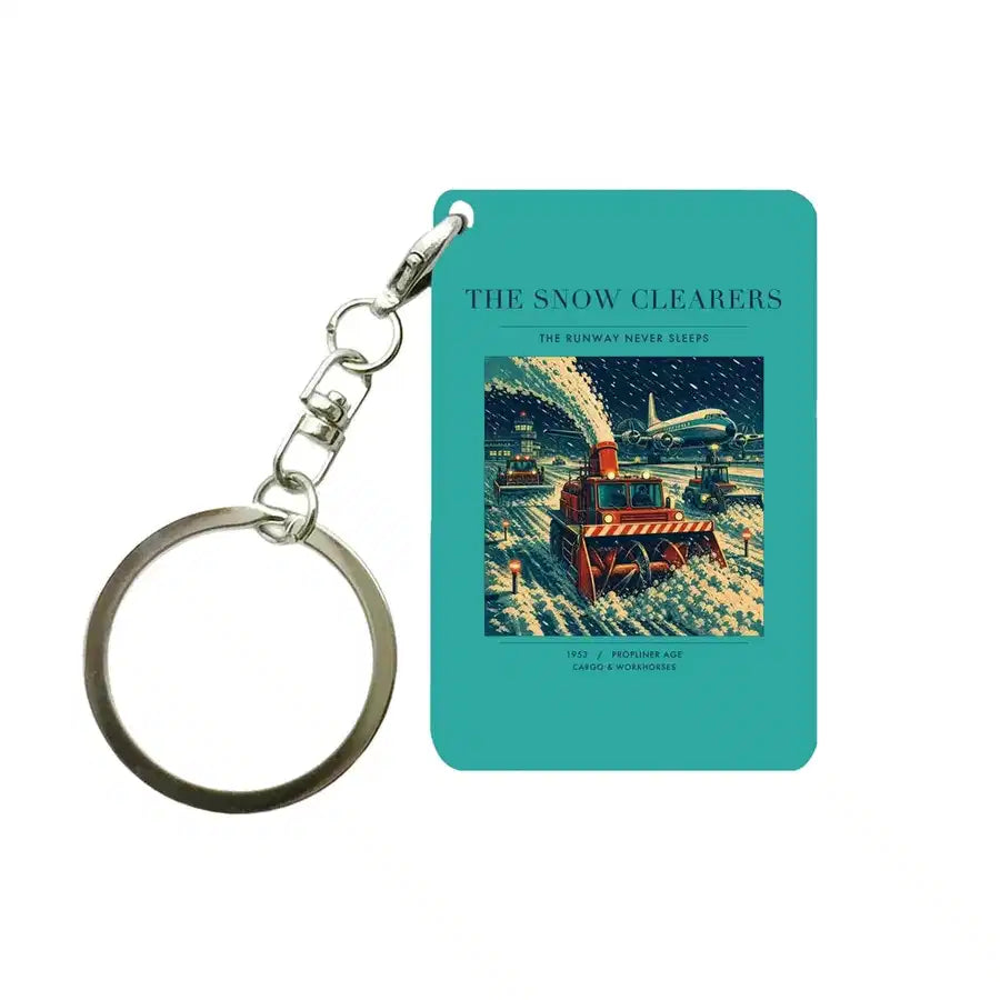 VINTAGE G4105 - The Snow Clearers - Designed Key Chain design on turquoise