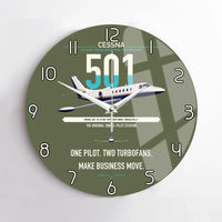 Thumbnail for Cessna 501 Citation I SP design on green army no frame wall clock