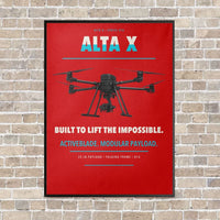 Thumbnail for Freefly Alta X vertical canvas print - framed - red background