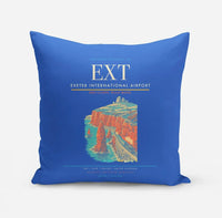 Thumbnail for Exeter International Airport (EXT) design on blue pillow